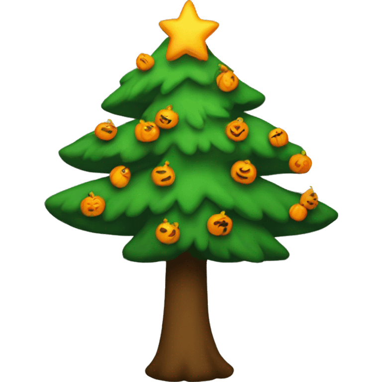 Make me a cute Halloween Christmas tree emoji