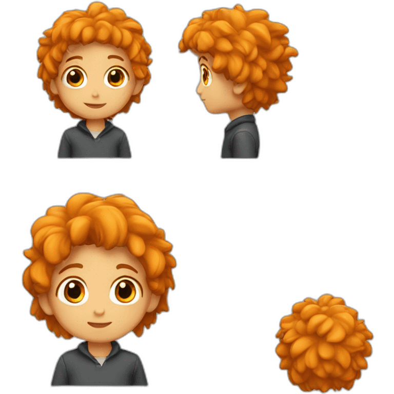 Niño con el pelo naranja gordo emoji