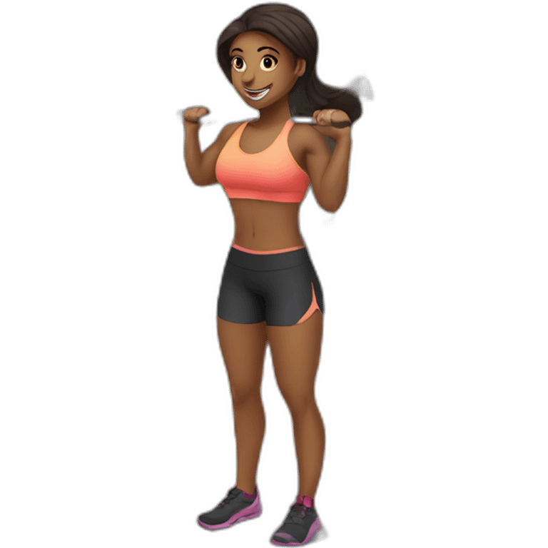 girl booking a crossfit class emoji