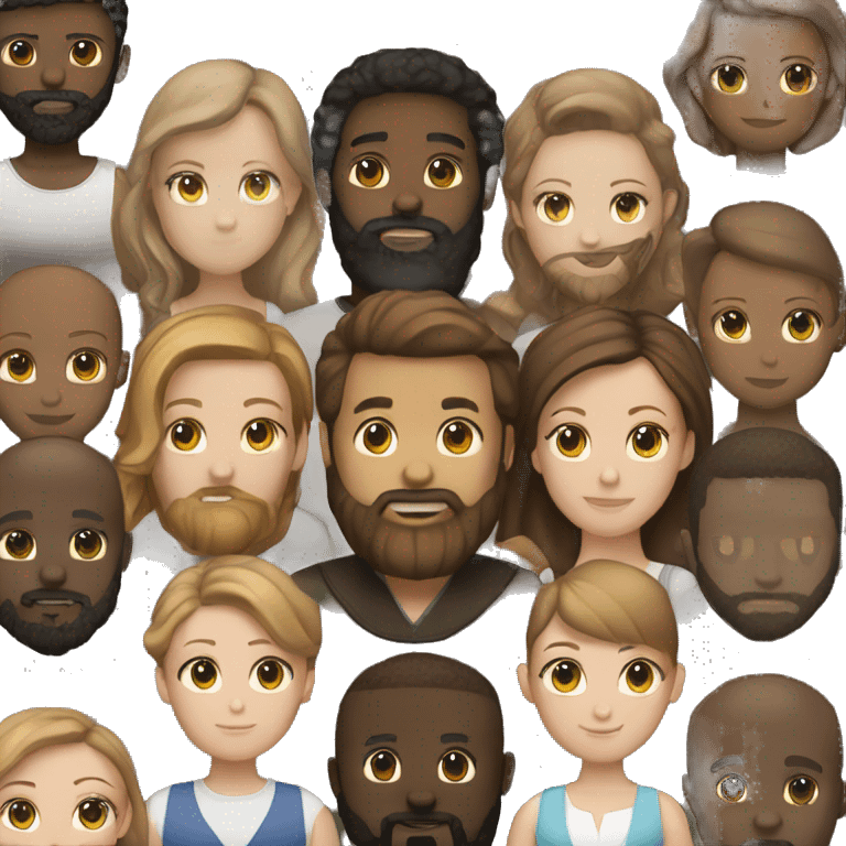 Black man beard white woman w brown hair emoji