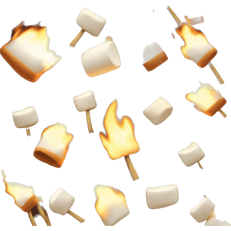 Roasting marshmallow on a fire emoji