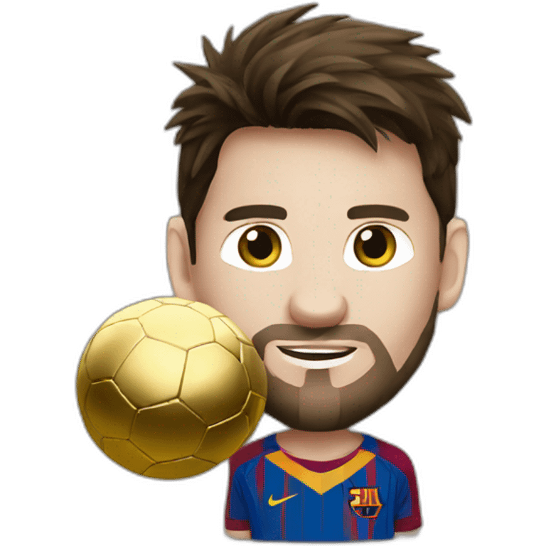 Messi with eight gold ball emoji