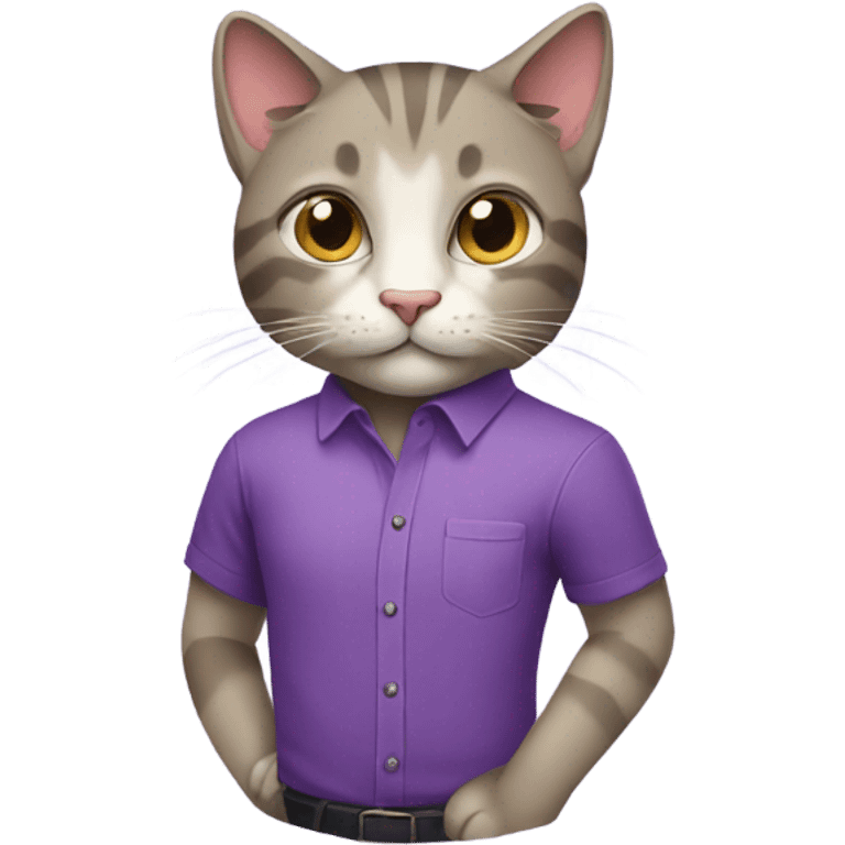 Cat wearing purple shirt  emoji