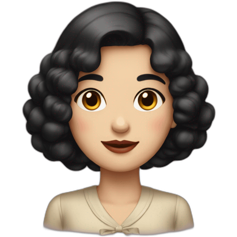 woman from 1930-s with black hair emoji