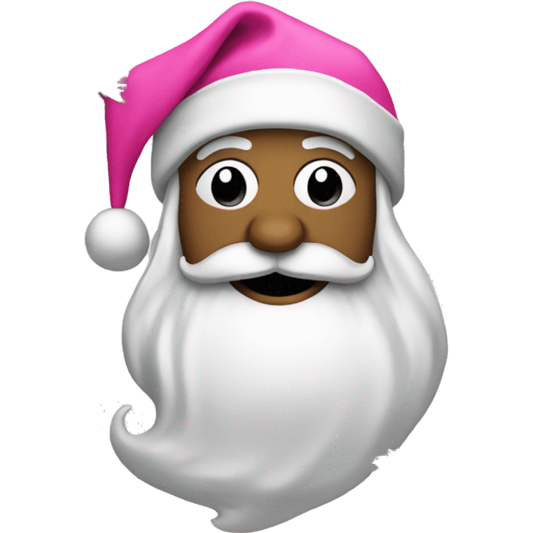 Pink Santa next to Christmas tree emoji