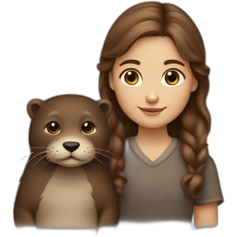 a brown haired danish girl and her otter emoji