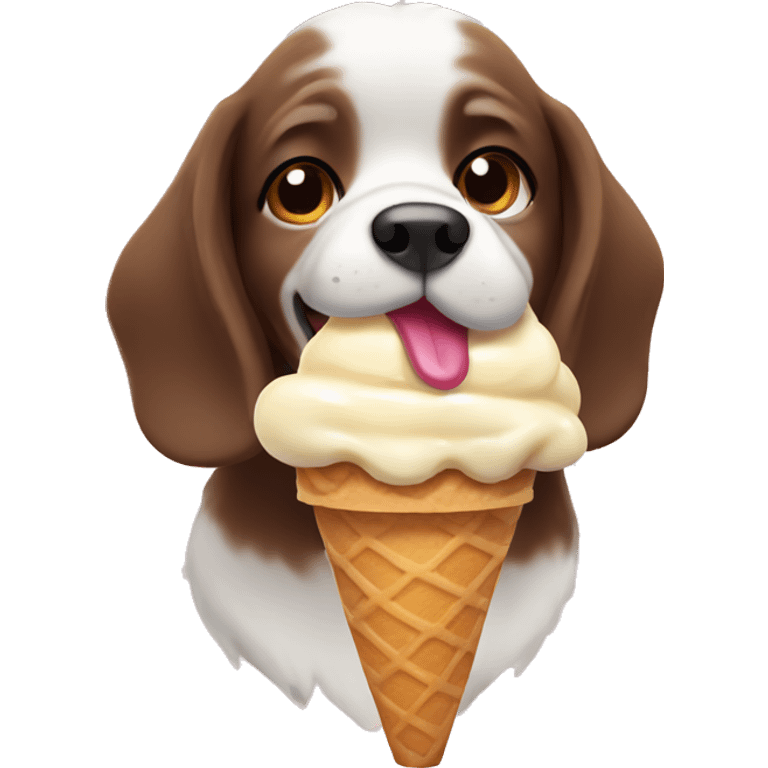 Dog eating ice cream emoji