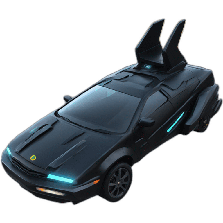 black cyberpunk flying car emoji