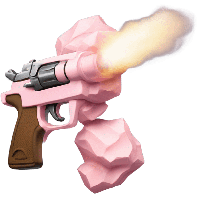 Light pink gun blowing up a rock emoji