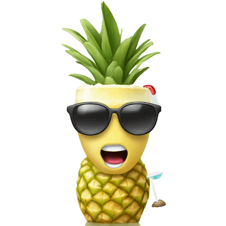 Piña colada drinking a piña colada emoji