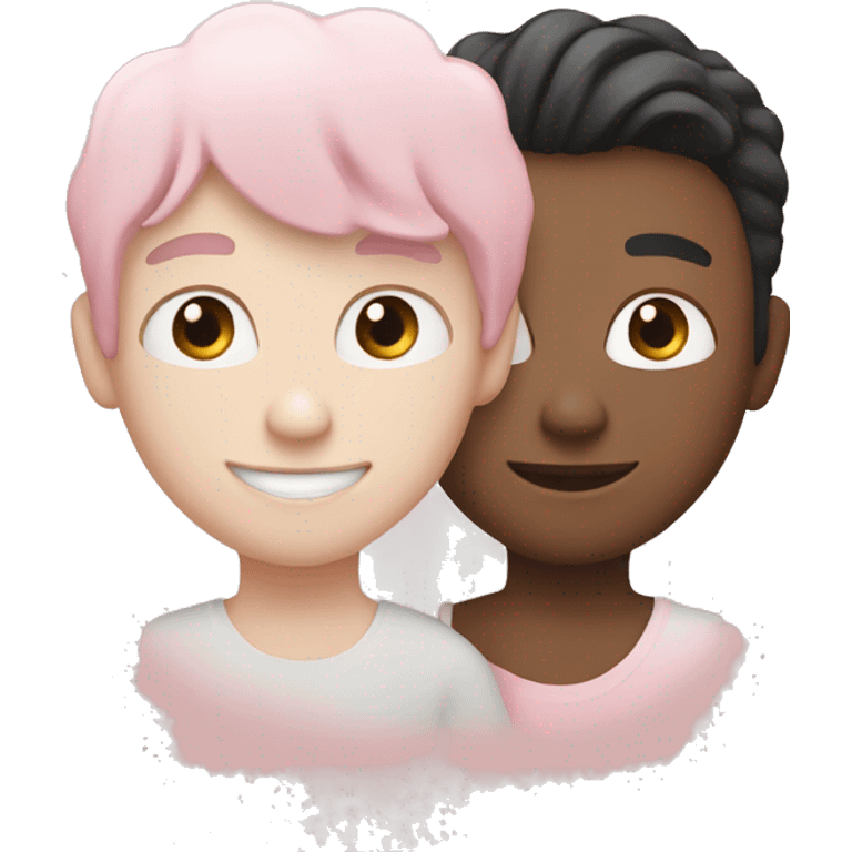 Light pink heart with white boy emoji