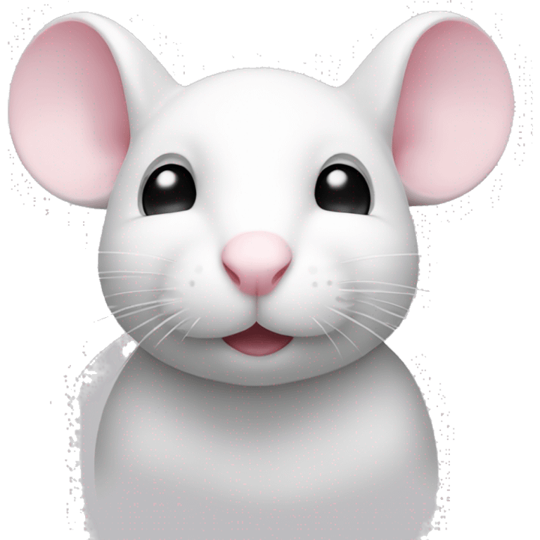 White mouse with a slight pink tint  emoji