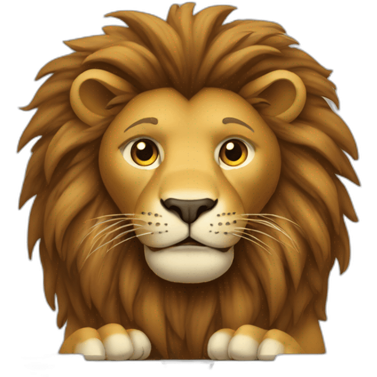 a lion works at a computer emoji