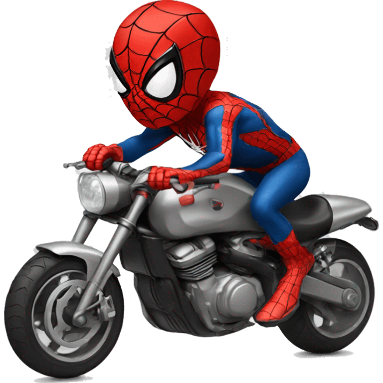 Spiderman on bullet bike emoji