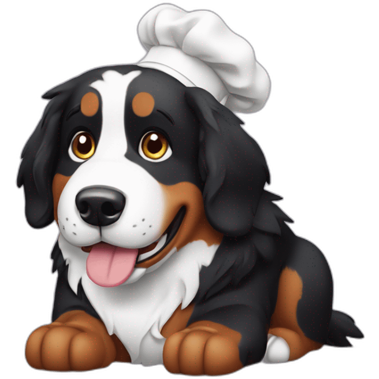 bernese mountain dog baking chef emoji