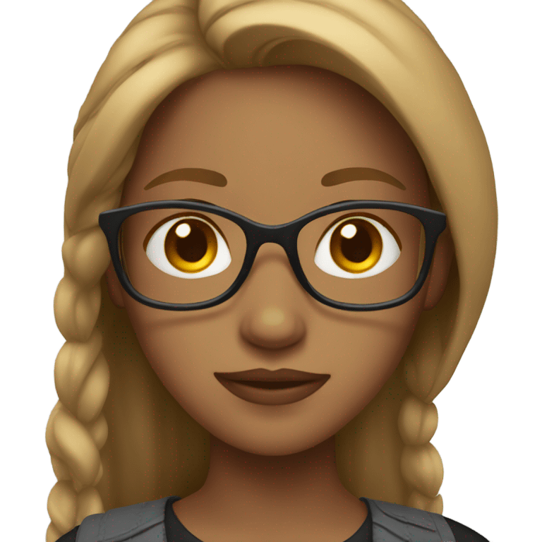 Girl with light brown hair and glasses emoji