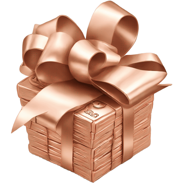 Money stack wrapped in a rose gold bow emoji