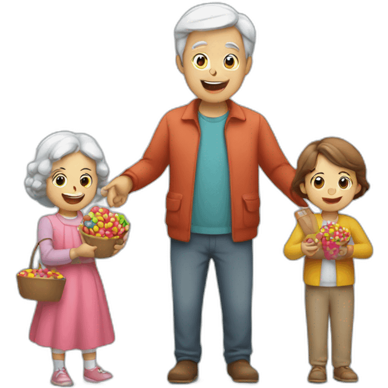 person giving candy to their grandchildren emoji