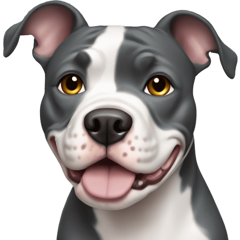 Dark gray and white pitbull dog emoji