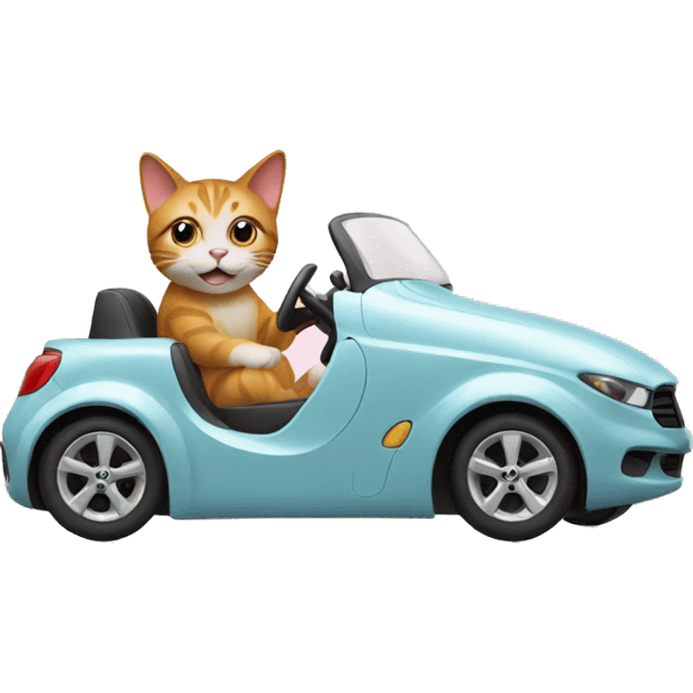 Cat driving a car emoji