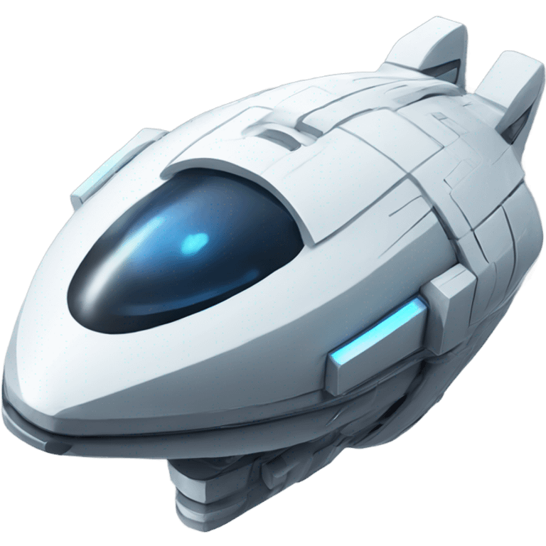 A clean minimal futuristic spaceship emoji