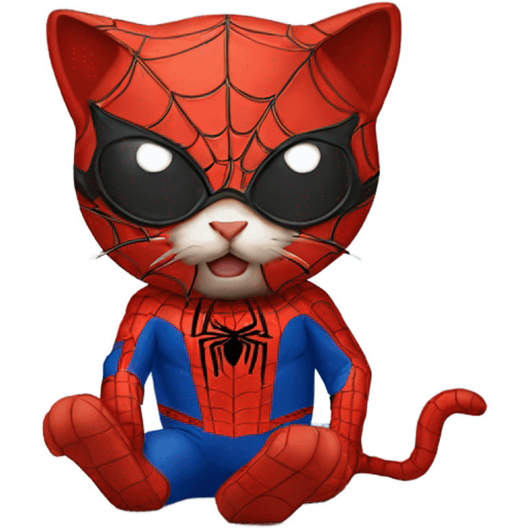 cat cosplaying spider man emoji