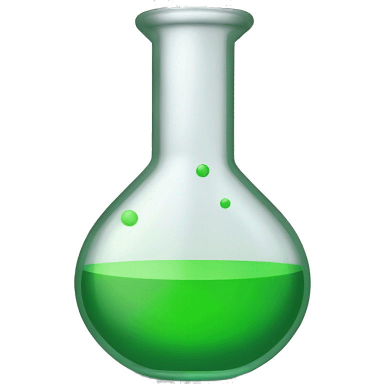 Science experiment beaker with green liquid slightly tipped to the right emoji