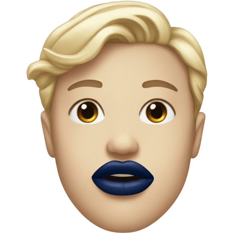 Navy blue lips emoji