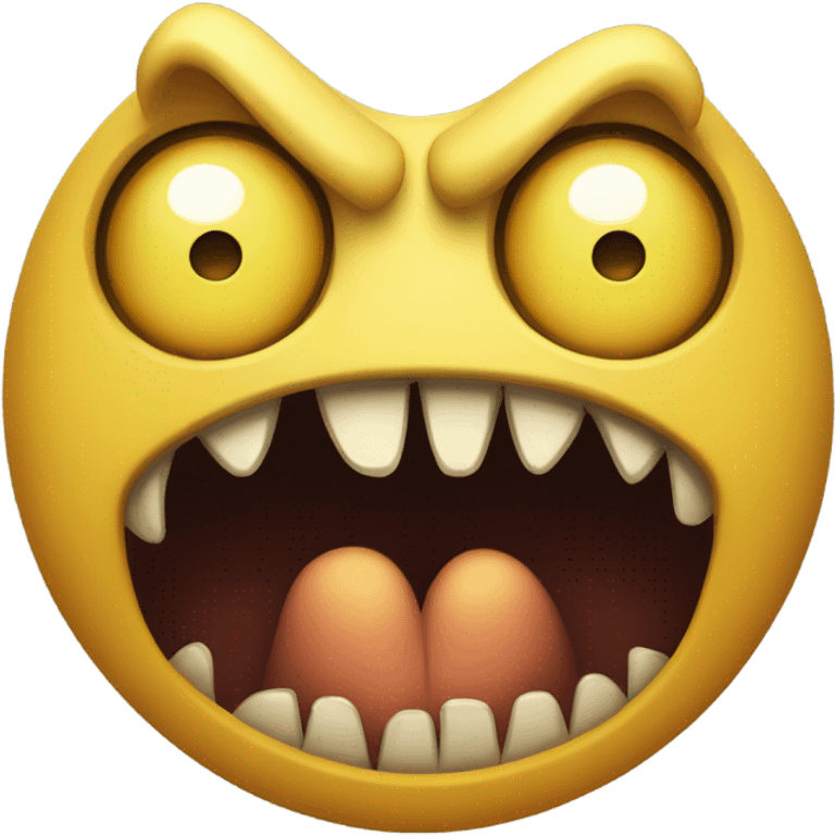 Unfathomable horrors on the face of a yellow emoji emoji