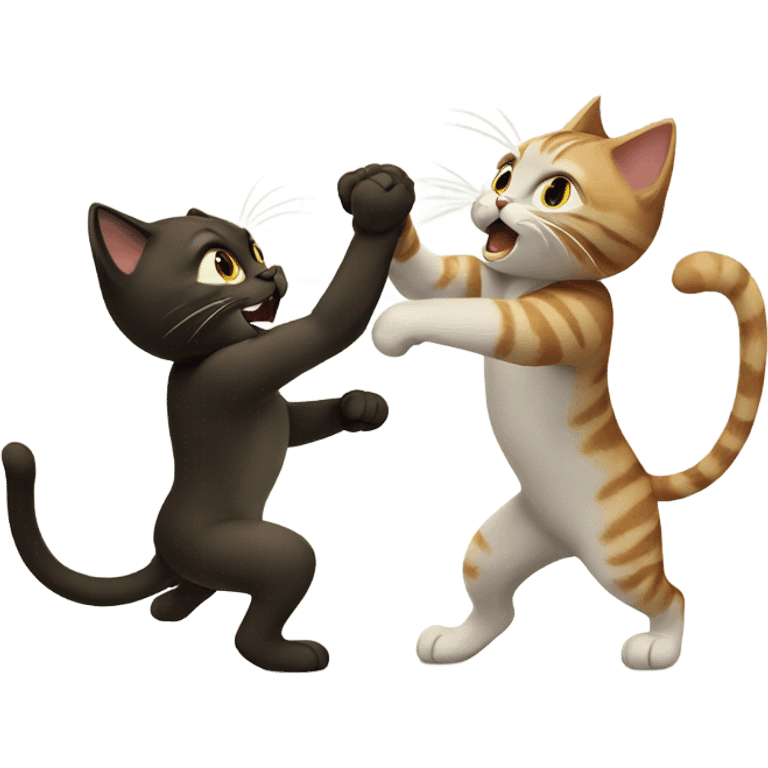 Cats fighting emoji