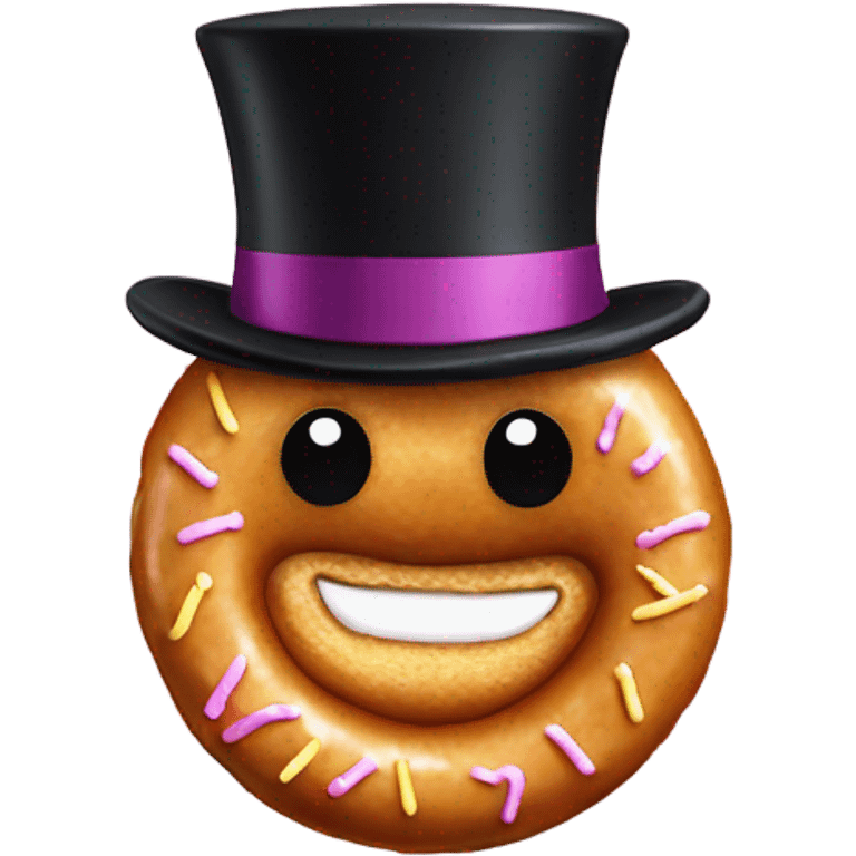 Donut with a top hat emoji