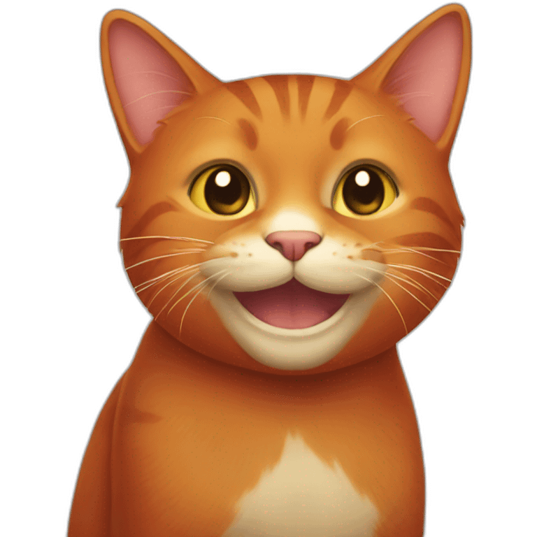 A red cat smiling  emoji