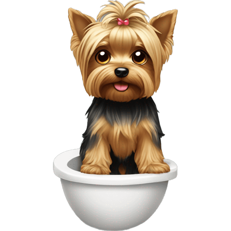 Yorkie peeing emoji