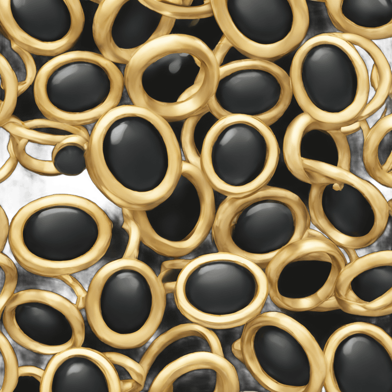 gold ring with black oval diamond emoji