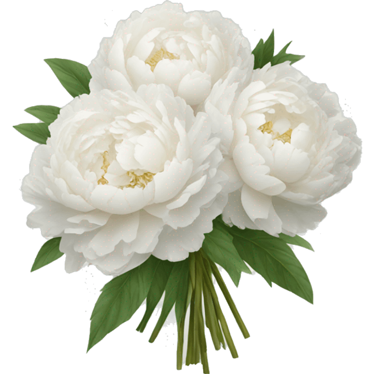 White peonies bouquet emoji