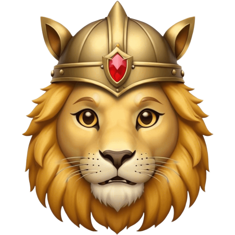 lion with medieval helmet emoji