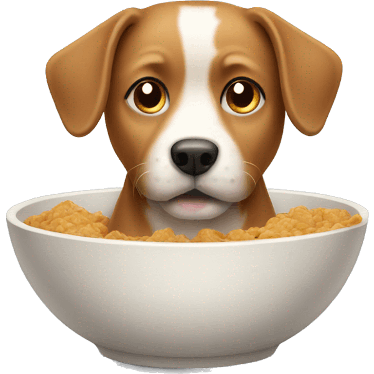 Cut dog wearing a bowl  emoji