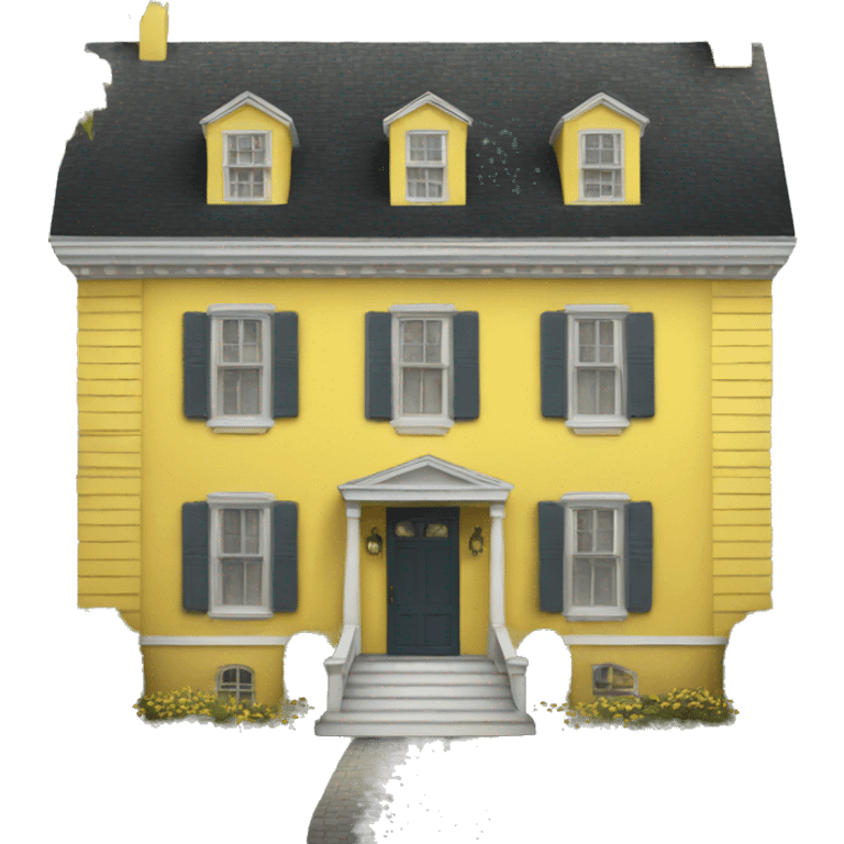 Yellow Colonial style house emoji