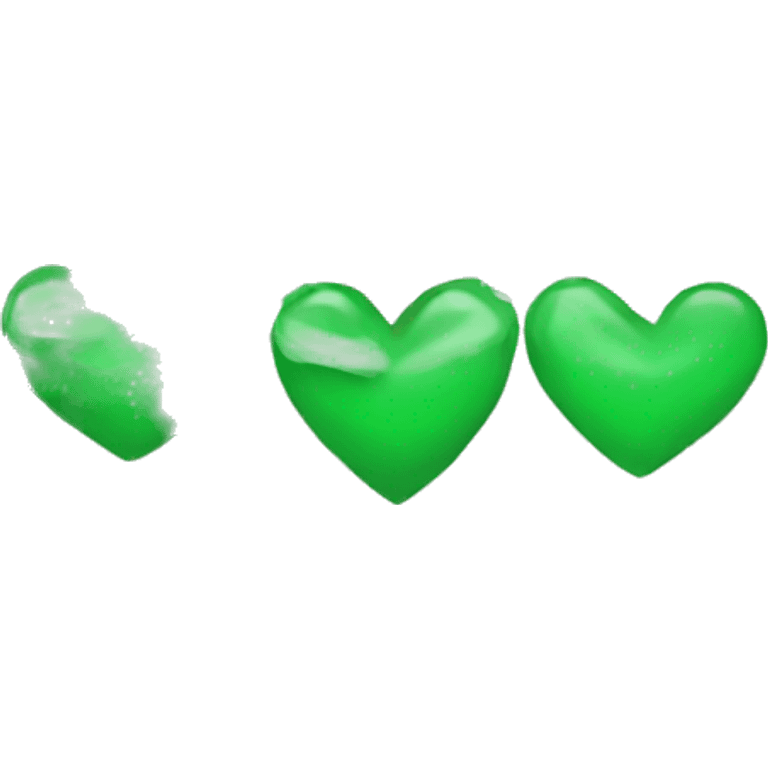 Black heart green hart with flam emoji