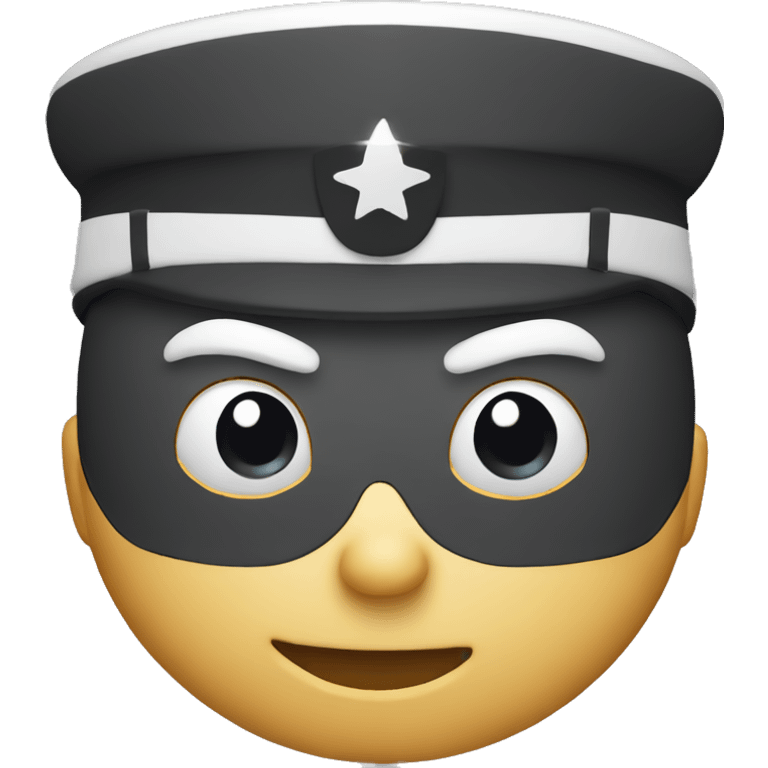 smile emoji wearing captain hat closeup minimal emoji