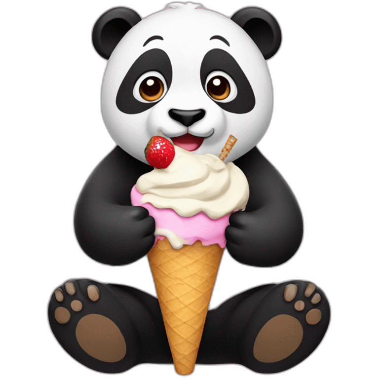 Panda eating ice cream emoji