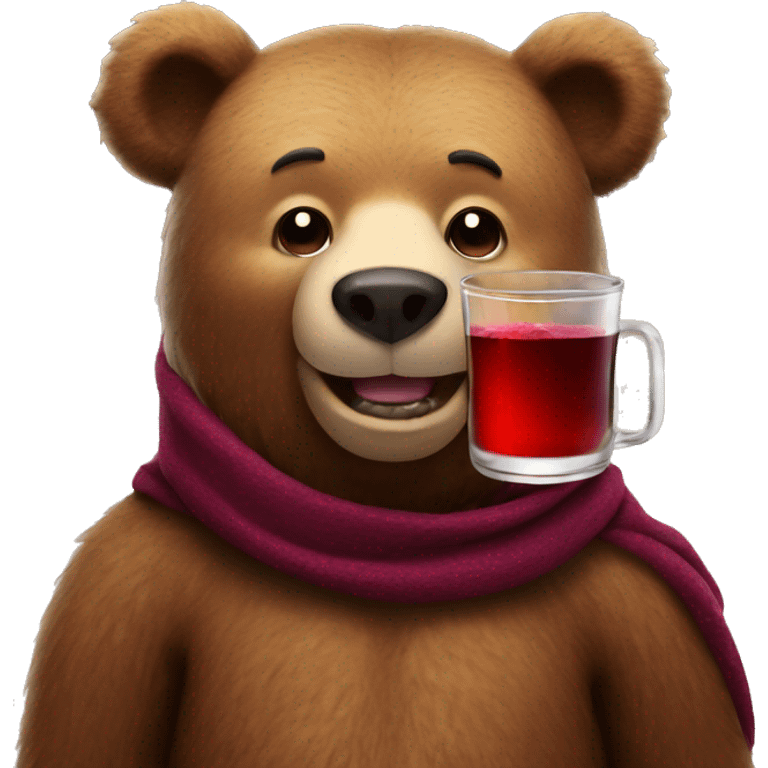 Bear with mulled wine  emoji