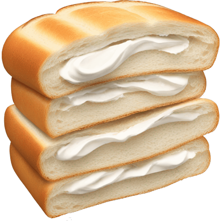 cut sandwich bread filled with whipped cream emoji