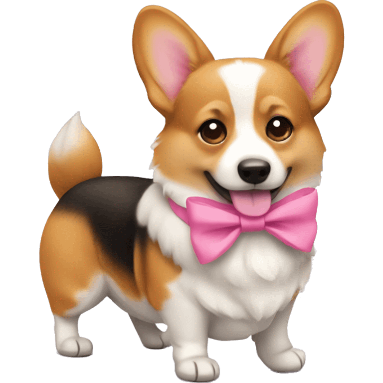 Corgi with pink bow emoji