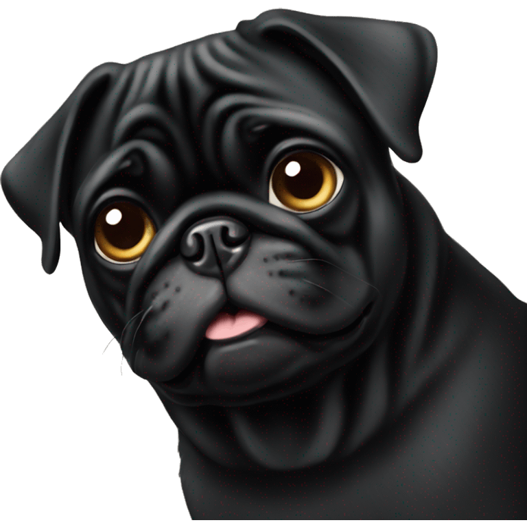 Black pug emoji