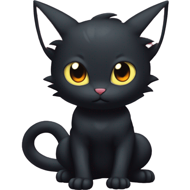 Cool Cute Edgy Black Dark Chibi Cat-Noibat-Noivern-Litten-Fakémon-hybrid emoji