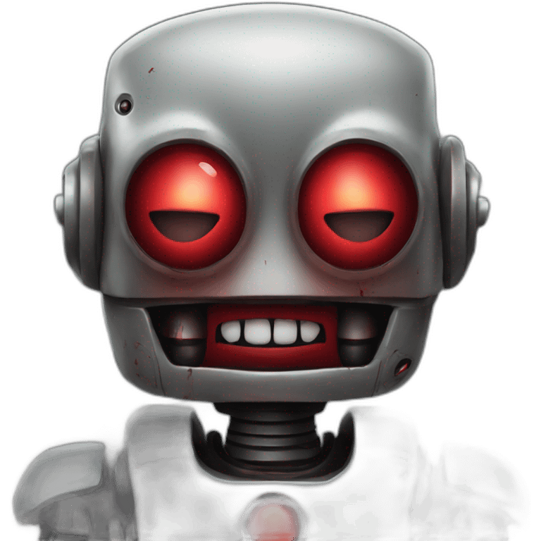 evil robot with red tones emoji