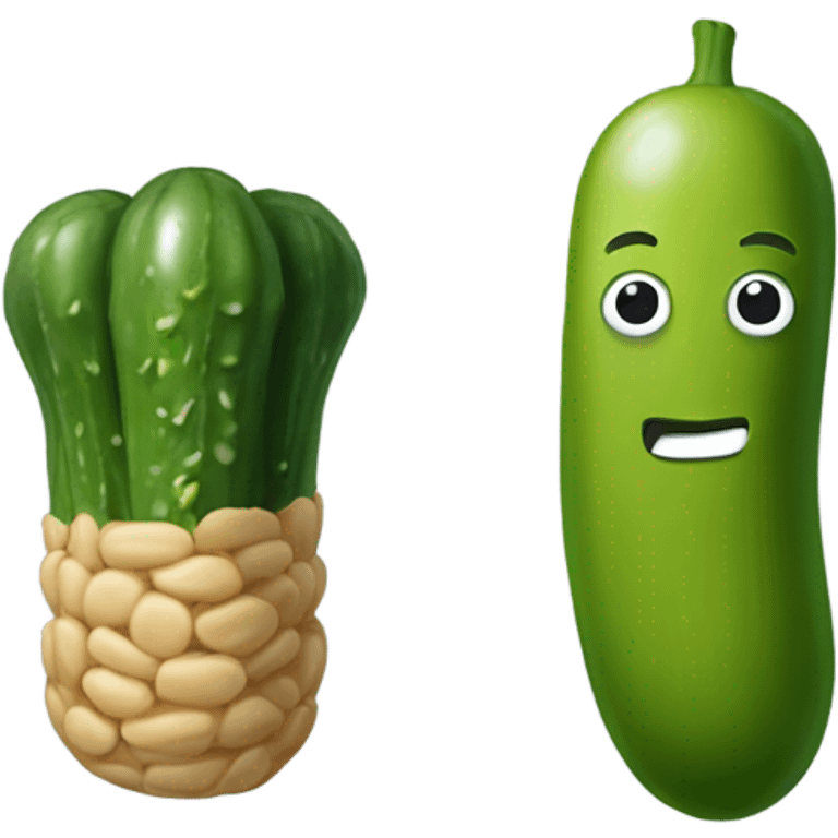 Pickle and a peanut emoji