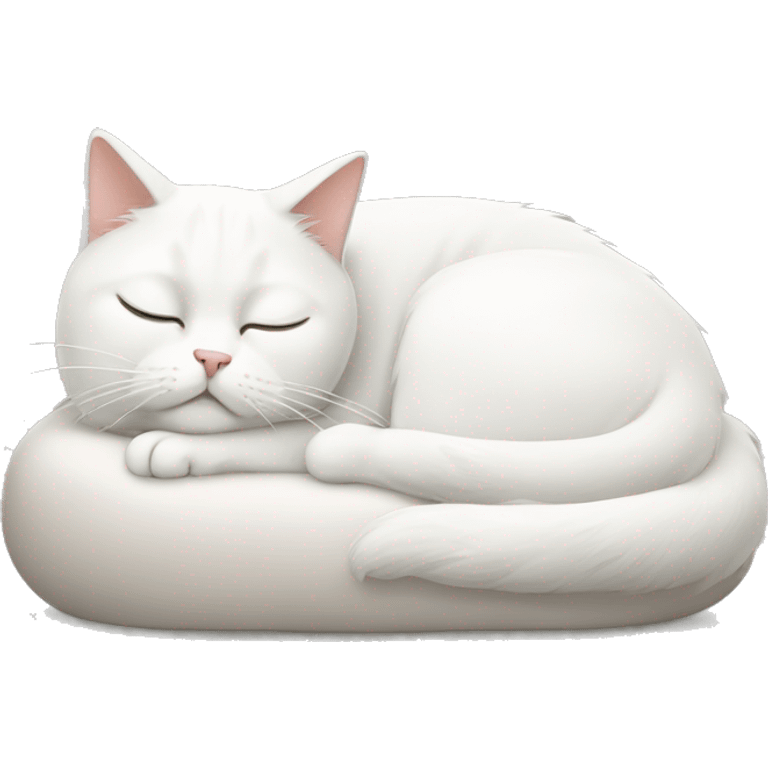 a white cat taking a nap emoji