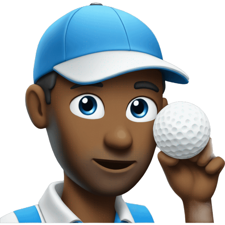 Golfer with blue eyes and gotee  emoji